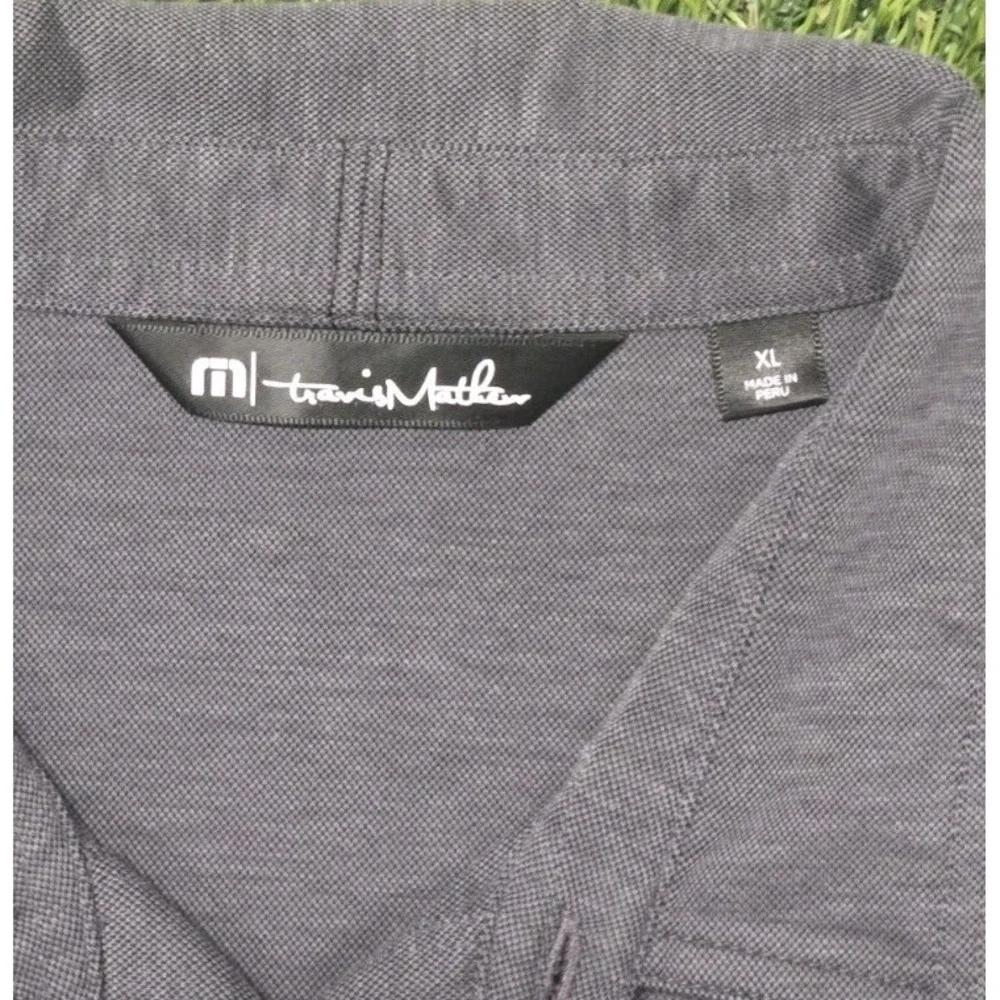 Travis Mathew Performance Stretch Golf Polo Shirt Mens XL Charcoal Heather - Picture 2 of 8